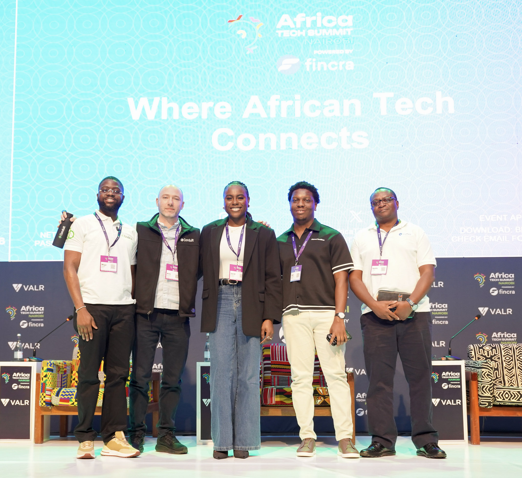 Ebenezer with colleagues at Africa Tech Summit